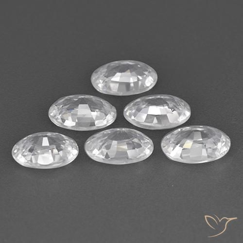 Gemme di Zircone Bianco naturale da 4.08 ct, Ovale, VVS-VS