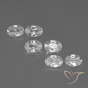 4.24ctw Naturale Bianco Zircone, Ovale, VVS-VS