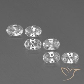 4.71ctw Naturale Bianco Zircone, Ovale, VVS-VS