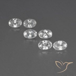 4.99ctw Naturale Bianco Zircone, Ovale, VVS-VS