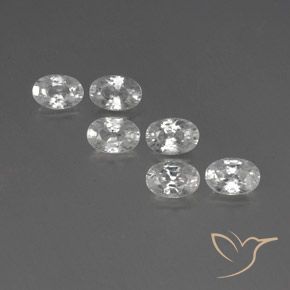 4.66ctw Naturale Bianco Zircone, Ovale, VVS-VS