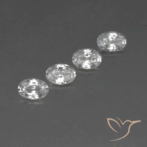 Gemme di Zircone Bianco naturale da 3.06 ct, Ovale, VVS-VS
