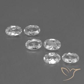 3.74ctw Naturale Bianco Zircone, Ovale, VVS-VS