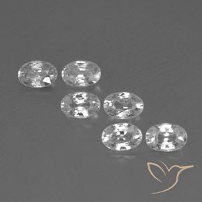 4.57ctw Naturale Bianco Zircone, Ovale, VVS-VS