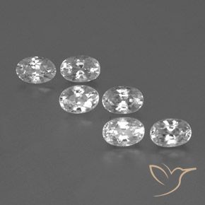 5.07ctw Naturale Bianco trasparente Zircone, Ovale, VVS-VS