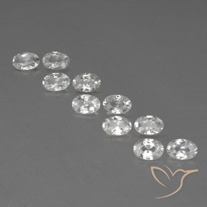 6.77ctw Naturale Bianco Zircone, Ovale, VVS-VS