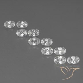 9.01ctw Naturale Bianco Zircone, Ovale, VVS-VS
