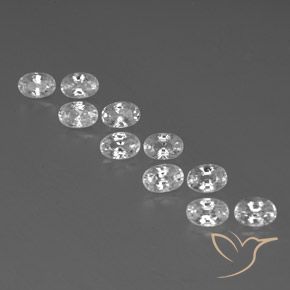 8.29ctw Naturale Bianco Zircone, Ovale, VVS-VS