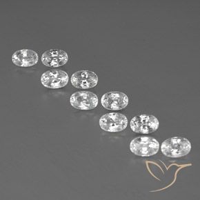 8.84ctw Naturale Bianco Zircone, Ovale, VVS-VS