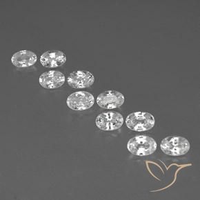 7.20ctw Naturale Bianco Zircone, Ovale, VVS-VS