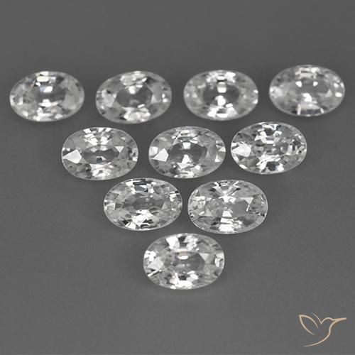 7.54ctw Naturale Bianco Zircone, Ovale, VVS-VS