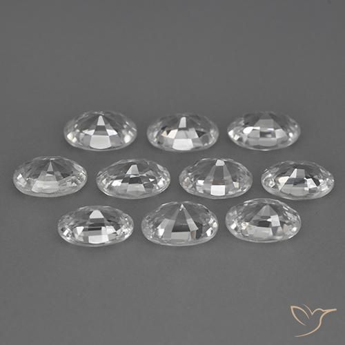 Gemme di Zircone Bianco naturale da 7.54 ct, Ovale, VVS-VS