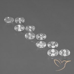 8.29ctw Naturale Bianco Zircone, Ovale, VVS-VS