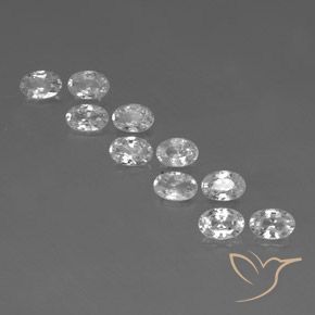 6.86ctw Naturale Bianco Zircone, Ovale, VVS-VS
