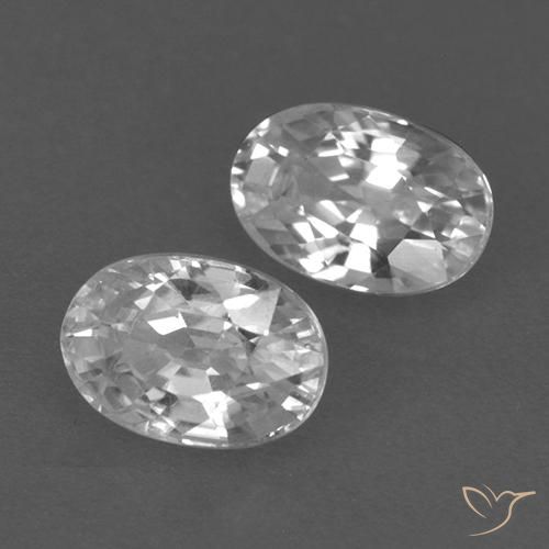 Gemme di Zircone Bianco naturale da 1.72 ct, Ovale, VVS-VS