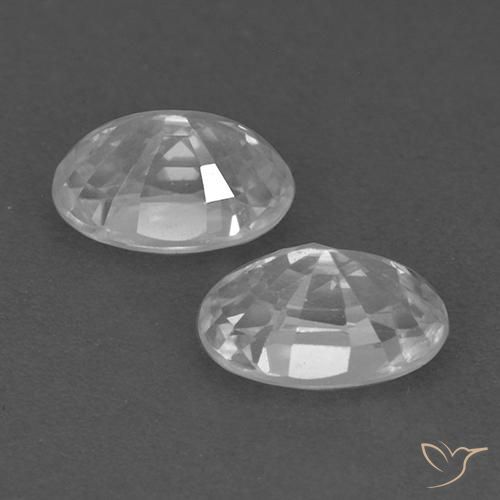 Gemme di Zircone Bianco naturale da 1.72 ct, Ovale, VVS-VS