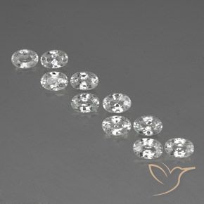 7.91ctw Naturale Bianco Zircone, Ovale, VVS-VS