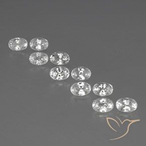 8.40ctw Naturale Bianco Zircone, Ovale, VVS-VS