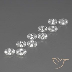 Gemme di Zircone Bianco naturale da 8.40 ct, Ovale, VVS-VS