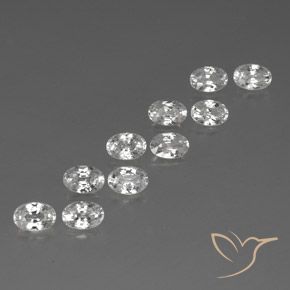 Gemme di Zircone Bianco naturale da 7.78 ct, Ovale, VVS-VS