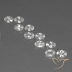7.74ctw Naturale Bianco Zircone, Ovale, VVS-VS