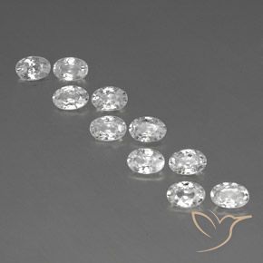 7.18ctw Naturale Bianco Zircone, Ovale, VVS-VS