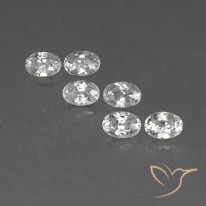5.24ctw Naturale Bianco Zircone, Ovale, VVS-VS
