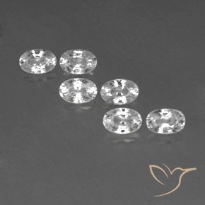 4.95ctw Naturale Bianco Zircone, Ovale, VVS-VS