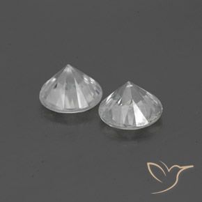 Gemme di Zircone Bianco naturale da 1.83 ct, Rotondo, VVS-VS