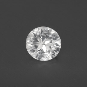 Zircone Bianco naturale da 0.81 ct, Taglio rotondo, VVS-VS