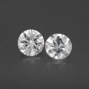 Zircone naturale bianco da 1,75 ct, taglio rotondo, VS