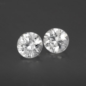 Zircone naturale bianco da 1,75 ct, taglio rotondo, VS
