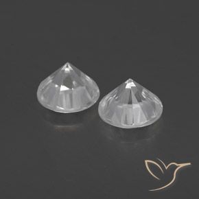 Gemme di Zircone Bianco naturale da 1.95 ct, Rotondo, VVS