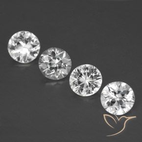 3.36ctw Naturale Bianco Zircone, Rotondo, VVS-VS