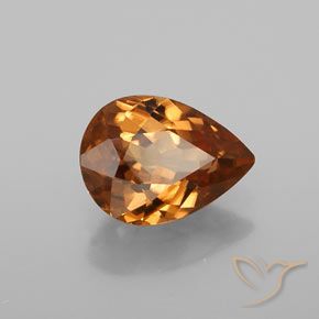 Zircone Arancio medio-scuro naturale da 1.40 ct, Forma a pera, VVS