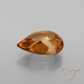 Zircone Arancio medio-scuro naturale da 1.40 ct, Forma a pera, VVS