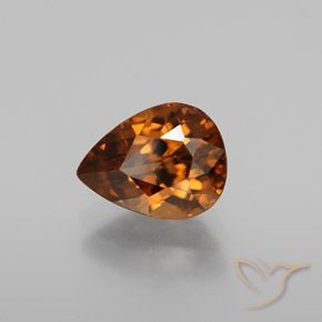 Zircone Arancio Terra naturale da 2.15 ct, Forma a pera, VVS