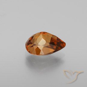 Zircone Arancio Terra naturale da 2.15 ct, Forma a pera, VVS