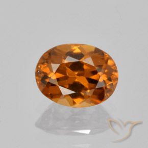 1.53ct Naturale Arancione scuro Zircone, Ovale, VVS