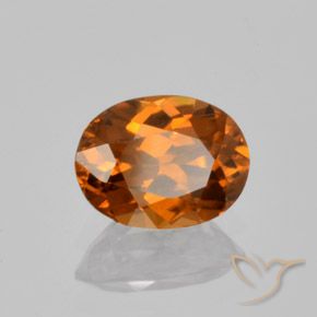 Zircone Arancione scuro naturale da 1.53 ct, Ovale, VVS