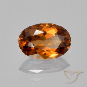 Zircone Arancione scuro naturale da 1.49 ct, Ovale, VVS