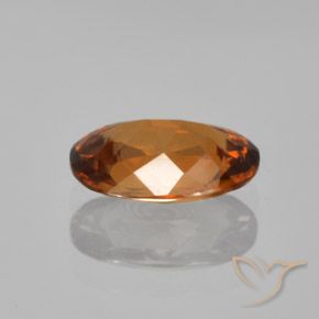 Zircone Arancio brunastro intenso naturale da 1.67 ct, Ovale, VVS-VS