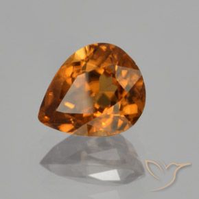 Zircone Arancio medio-scuro naturale da 1.79 ct, Forma a pera, VVS-VS