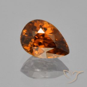 1.87ct Naturale Arancio brunastro intenso Zircone, Forma a pera, VVS