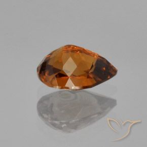 Zircone Arancio brunastro intenso naturale da 1.87 ct, Forma a pera, VVS
