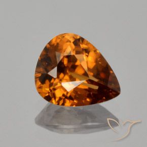 1.98ct Naturale Arancio medio-scuro Zircone, Forma a pera, VVS-VS