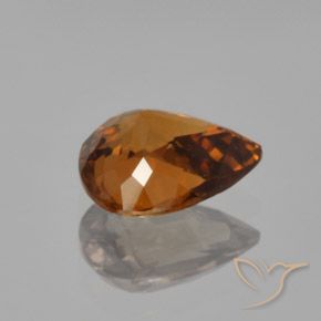 Zircone Arancio medio-scuro naturale da 1.98 ct, Forma a pera, VVS-VS
