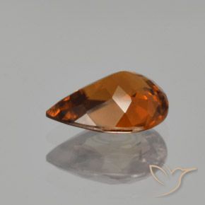 Zircone Arancio brunastro intenso naturale da 1.73 ct, Forma a pera, VVS
