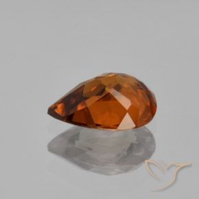 Zircone Arancio brunastro intenso naturale da 1.43 ct, Forma a pera, VVS