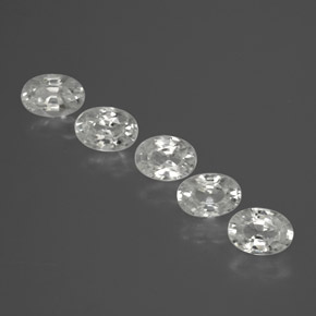 Zircone naturale bianco da  ct, taglio ovale, VVS-VS